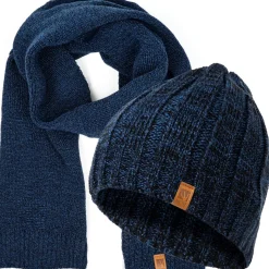 Herren Mütze Schal Set Beanie Winter Strickmütze mit Winterschal Premium Qualität