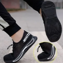 Herren Sommer Sicherheitsschuhe Sneakers Atmungsaktive Leichte Arbeitsschuhe2023