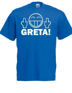 Herren T-Shirt l Stinkefinge Fuck You Greta lustiges Gesicht l Größe bis 5XL