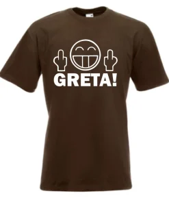 Herren T-Shirt l Stinkefinge Fuck You Greta lustiges Gesicht l Größe bis 5XL