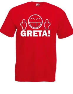 Herren T-Shirt l Stinkefinge Fuck You Greta lustiges Gesicht l Größe bis 5XL