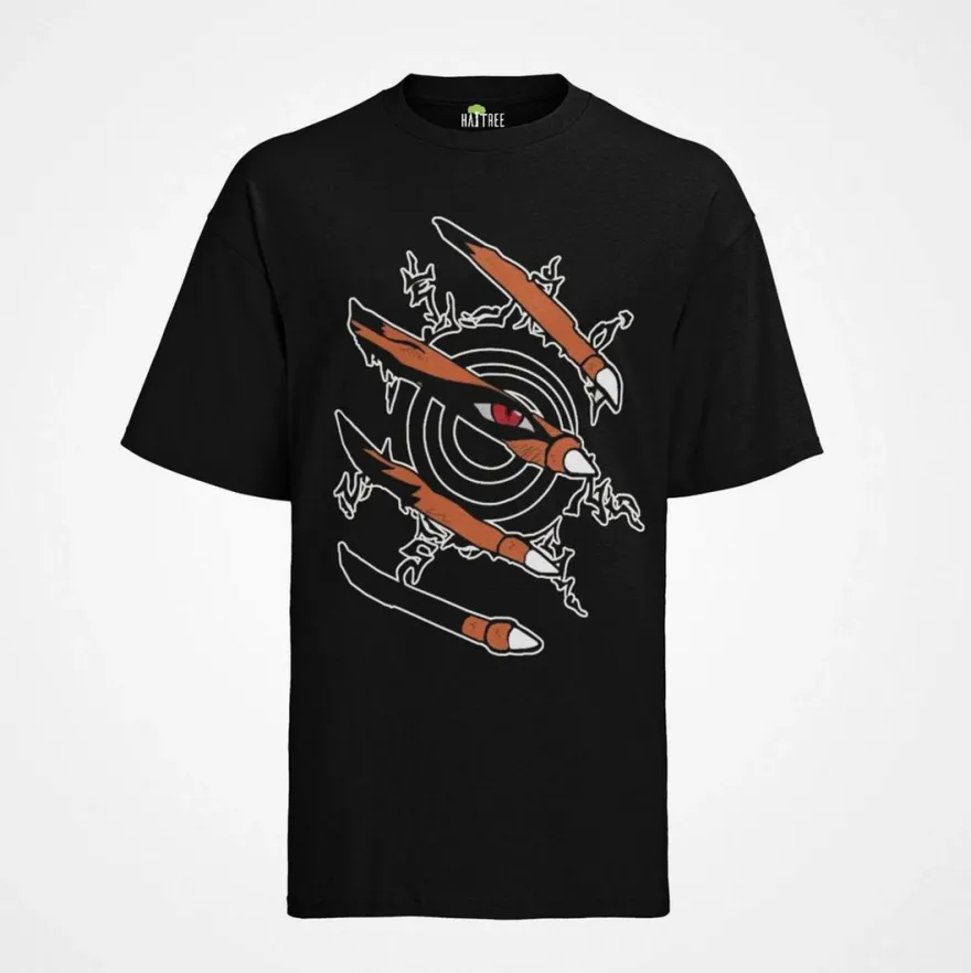 Herren T-Shirt T-Shirt Naruto Shippuden Bijuu und Jinchuuriki Kurama 9 schwänzig