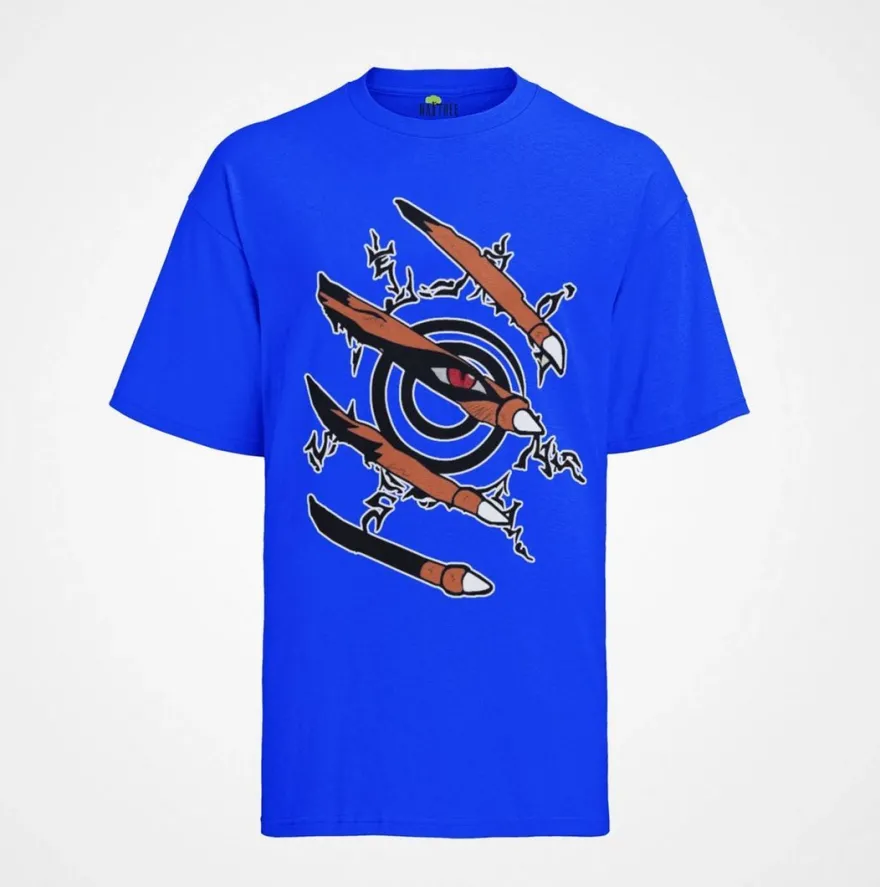 Herren T-Shirt T-Shirt Naruto Shippuden Bijuu und Jinchuuriki Kurama 9 schwänzig