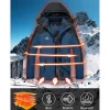 Herren Winter Skijacke Fleece Gefüttert Outdoor Softshelljacke XXL Blau