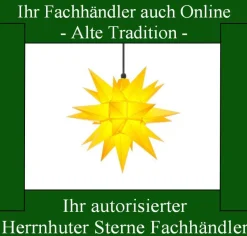 Herrnhuter Stern 40 cm Sterne gelb wetterfest Kunststoff für Außen 5 m Kabel LED