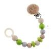 Hess Schnullerkette Nature Apfelgrün Holz Babykette - Made In Germany