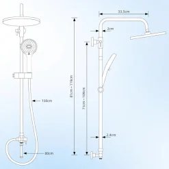Hibbent Duschsystem mit Selbstreinigung, Runder Brausekopf und Handbrause