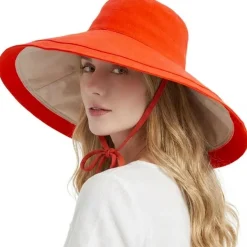 HIQIU Damen Sonnenhut UV Schutz Große Krempe - Faltbar, Wendbar, Sommer
