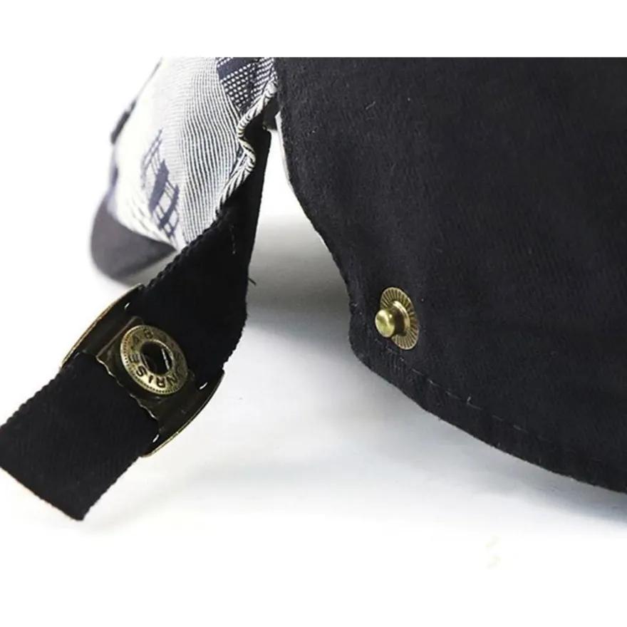 HIQIU Herren Patchwork Schiebermütze - Vintage Flatcap, Baskenmütze, Gatsby