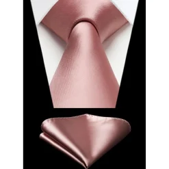 Hisdern Herren Krawatte & Einstecktuch Set - Elegante Hochzeitskrawatte in