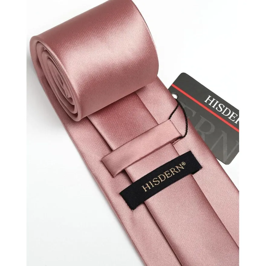 Hisdern Herren Krawatte & Einstecktuch Set - Elegante Hochzeitskrawatte in