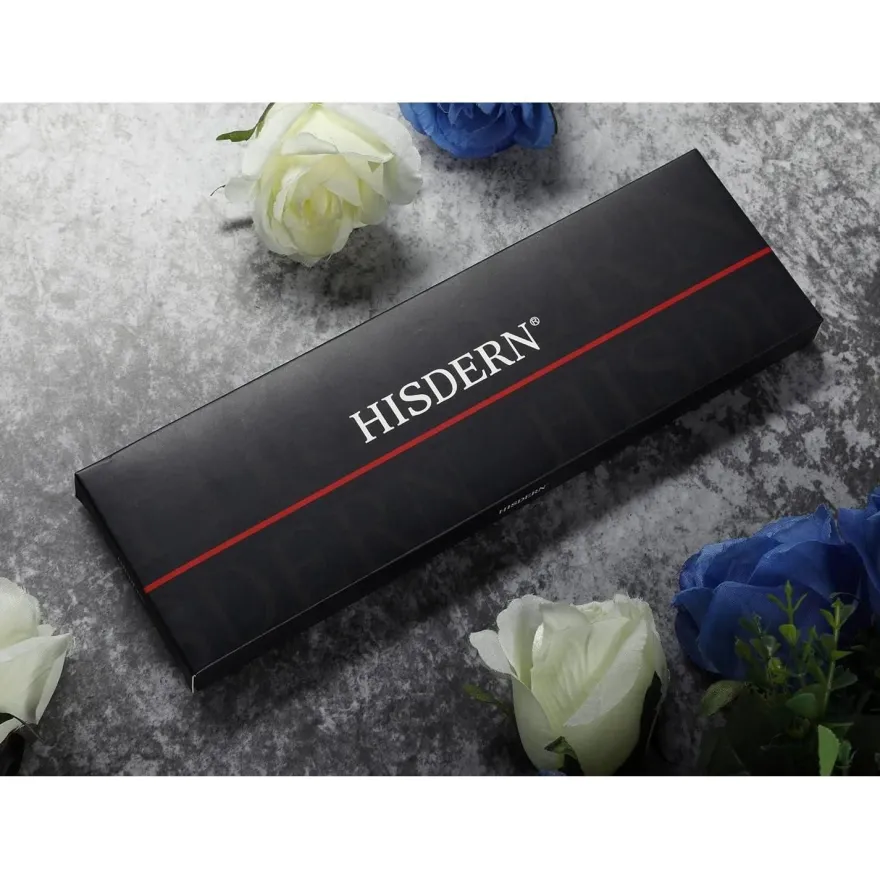 Hisdern Herren Krawatte & Einstecktuch Set - Elegante Hochzeitskrawatte in