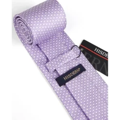 Hisdern Herren Krawatte mit Einstecktuch Set - Klassisch Plaid Hahnentritt