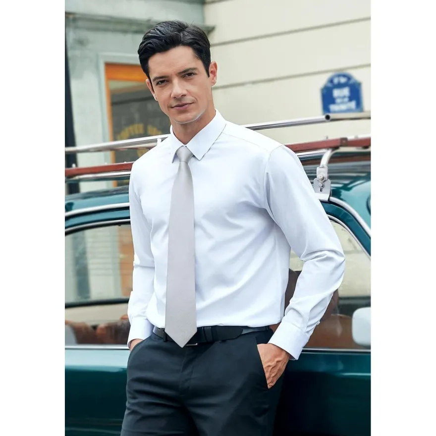 Hisdern Herren Krawatte mit Einstecktuch Set - Klassisches Hahnentritt-Muster