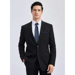 Hisdern Herren Krawatte mit Einstecktuch Set, Paisley Design, Marineblau/Braun