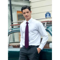 Hisdern Herren Krawatte mit Einstecktuch Set - Klassisch Plaid Hahnentritt