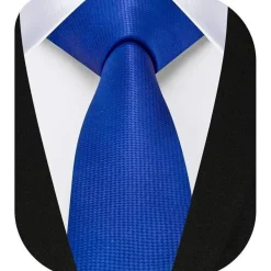 Hisdern Schmale Krawatte für Herren, Königsblau, 6cm Breite, klassisch und