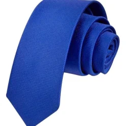 Hisdern Schmale Krawatte für Herren, Königsblau, 6cm Breite, klassisch und