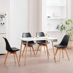 HJhomeheart Esszimmerstühle 6er Set, Skandinavische Küchenstühle in Lederoptik