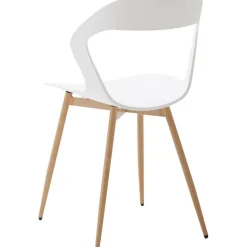 HJhomeheart Esszimmerstuhl 6er-Set, skandinavischer Stil, weiß mit natürlichen