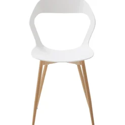 HJhomeheart Esszimmerstuhl 6er-Set, skandinavischer Stil, weiß mit natürlichen