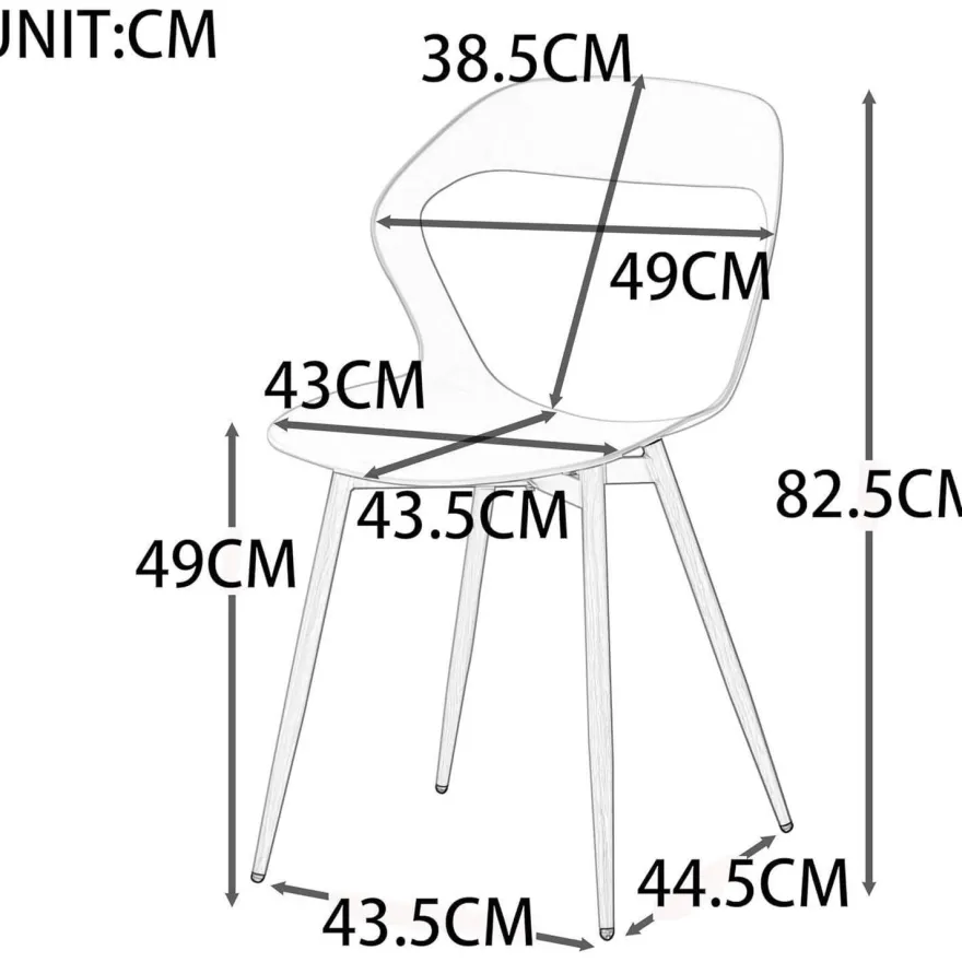 HJhomeheart Esszimmerstuhl 6er-Set, skandinavischer Stil, weiß mit natürlichen