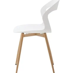 HJhomeheart Esszimmerstuhl 6er-Set, skandinavischer Stil, weiß mit natürlichen
