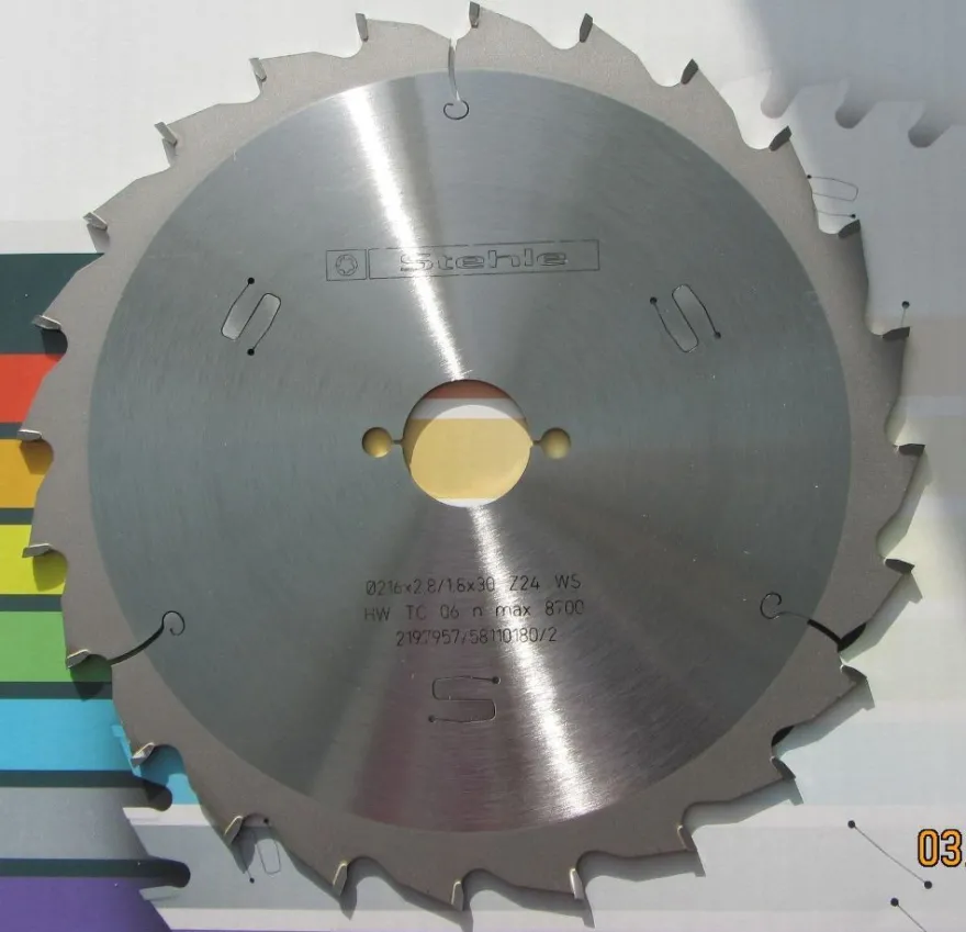 HM-Kreissägeblatt 216 x 30 Z 24 Negativ, Stehle, für Kappsäge, Gehrungssäge