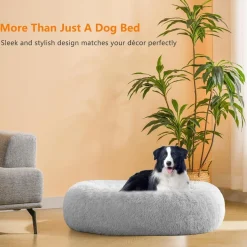 HMTOPE Orthopädisches Hundebett rund, Donut Kuschelkissen für Hunde und Katzen