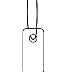Hängeetiketten 7 x 15 mm, mit Faden weiß, 1000 St