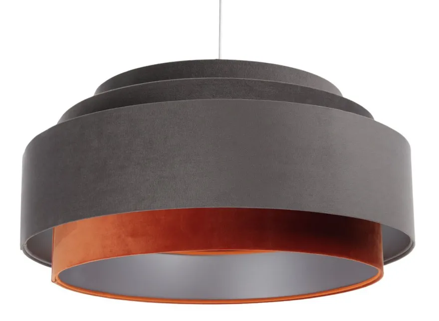 Hängeleuchte Doblo Lampenschirmhöhe 30 60 Metall Schwarz 110 Grau, Orange, Silber