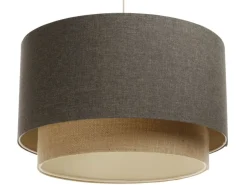 Hängeleuchte Duo XL Classic Elegant 40cm Graphitgrau, Beige-Braun