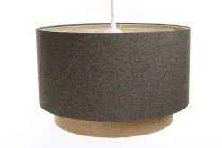 Hängeleuchte Duo XL Classic Elegant 40cm Graphitgrau, Beige-Braun