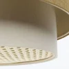 Hängeleuchte Duo XL Rattan Elegant 50cm Senfgelb, Vintage-Creme