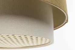 Hängeleuchte Duo XL Rattan Elegant 50cm Senfgelb, Vintage-Creme