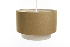 Hängeleuchte Duo XL Rattan Elegant 50cm Senfgelb, Vintage-Creme