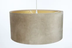 Hängeleuchte Glamour Metall Weiß Lampenschirmhöhe 25 50 107 Beige, Gold