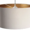 Hängeleuchte Glamour Metall Weiß Lampenschirmhöhe 30 60 112 Creme, Gold