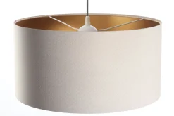 Hängeleuchte Glamour Metall Weiß Lampenschirmhöhe 30 60 112 Creme, Gold