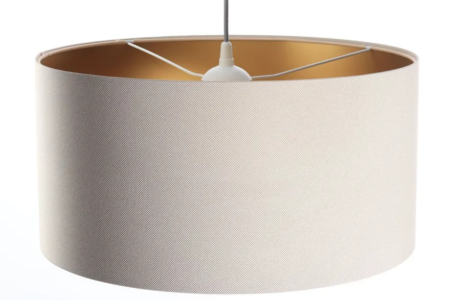 Hängeleuchte Glamour Metall Weiß Lampenschirmhöhe 30 60 112 Creme, Gold