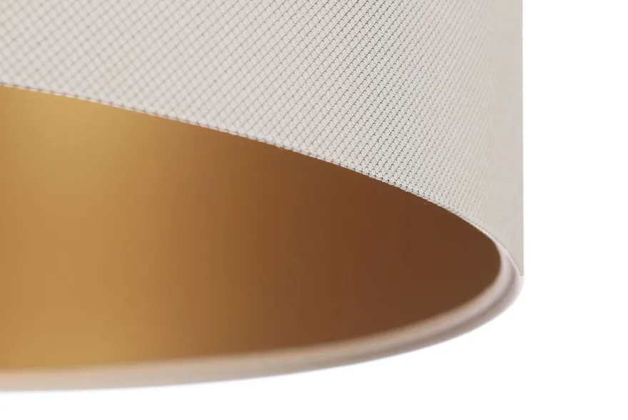 Hängeleuchte Glamour Metall Weiß Lampenschirmhöhe 30 60 112 Creme, Gold