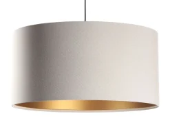 Hängeleuchte Glamour Metall Weiß Lampenschirmhöhe 30 60 112 Creme, Gold