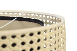 Hängeleuchte Rattan Lampenschirmhöhe 30 112 Metall Weiß 50 Creme, Schwarz