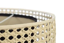 Hängeleuchte Rattan Lampenschirmhöhe 30 112 Metall Weiß 50 Creme, Schwarz