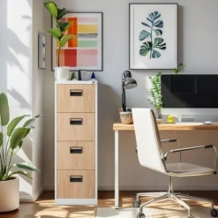 Hängeregistraturschrank Hängeregisterschrank 132x46x62 cm Weiß-Holzoptik