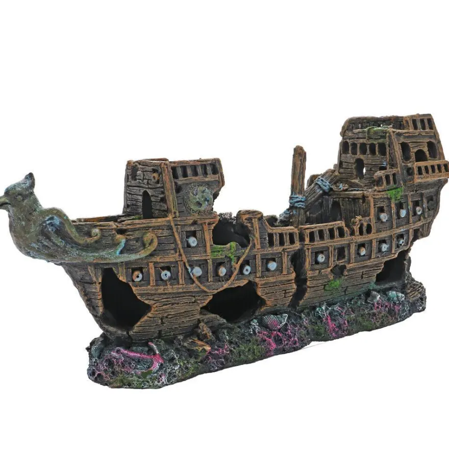 Hobby Mayflower Bootswrack 25x7x10cm - Aquarium Deko Höhle Schiff Boot