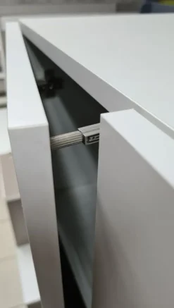 Hochbett DORIAN mit Schreibtisch und Schrank in grau