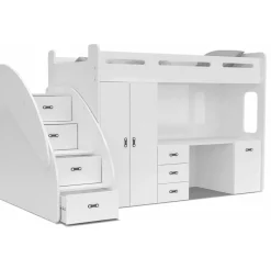 Hochbett Etagenbett Spielbett Kinderbett mit Matratze und Schublade 200x80 cm