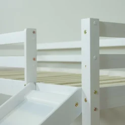 Hochbett Spielbett Kinderbett Rutsche Turm Vorhang schwarz 90x200 Jugendbett