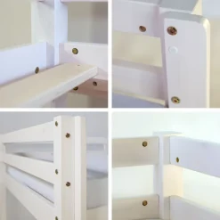Hochbett Spielbett Kinderbett Rutsche Turm Vorhang schwarz 90x200 Jugendbett